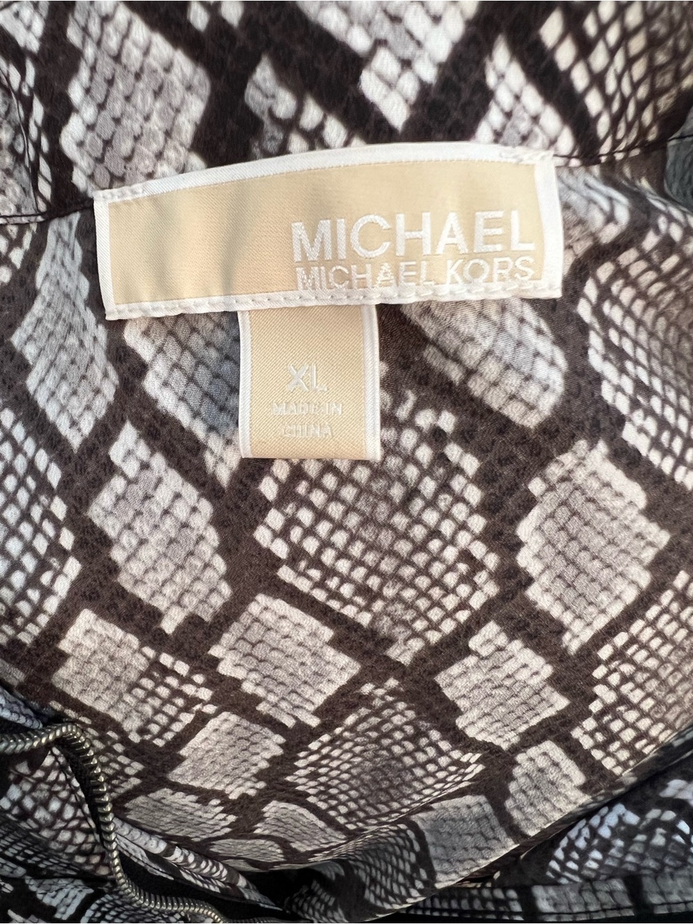 Michael Kors Black & White Snake-Print Zip Jacket - Picture 7 of 8